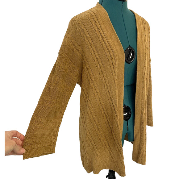 J Jill Sweater Womens Small Chartreuse‎ Cardigan Open Front Knit - Picture 7 of 10